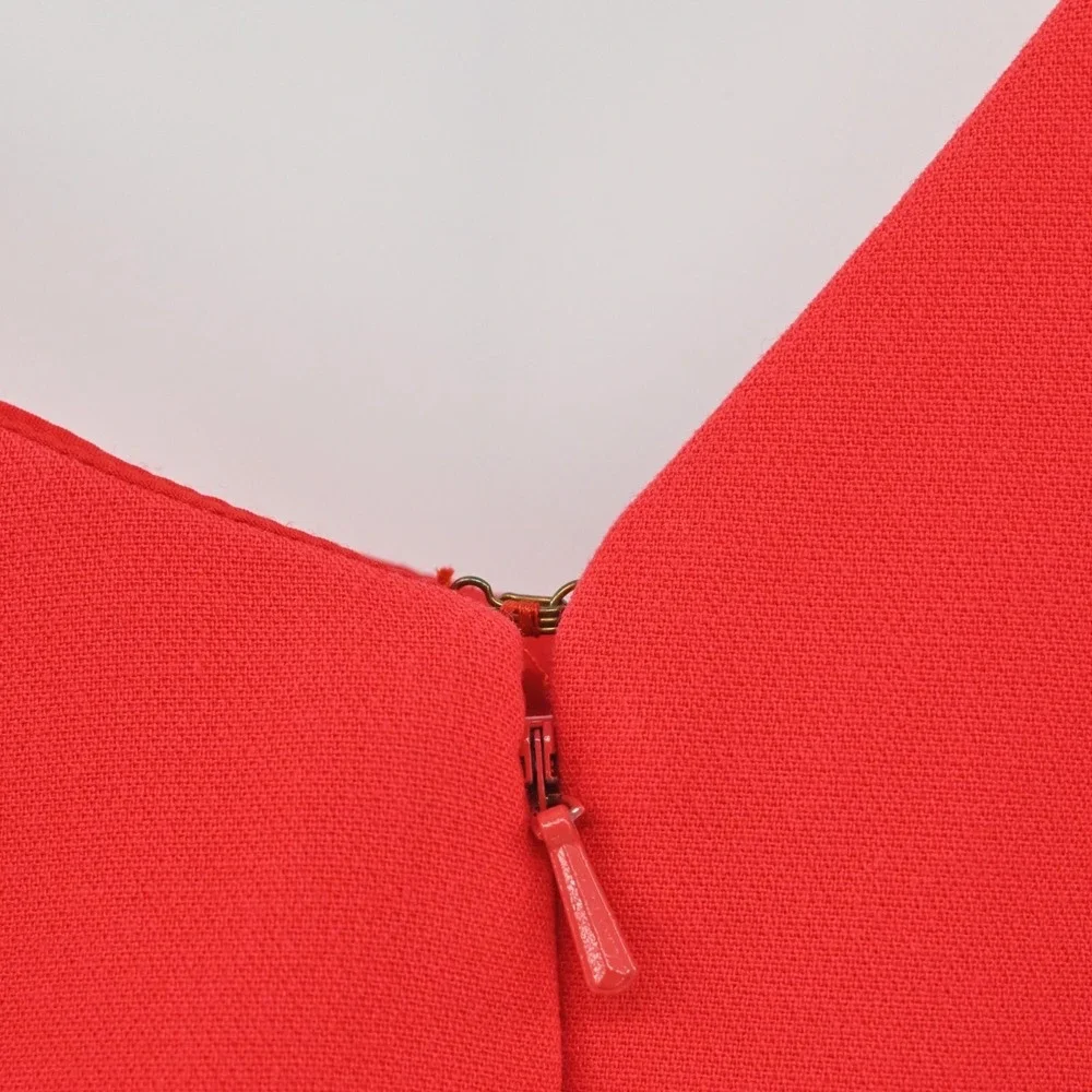 BLACK HALO Tava Dress Size 6‎ Red Glamorous Ruffle Romantic Elegant Mini Sheath - Picture 9 of 13